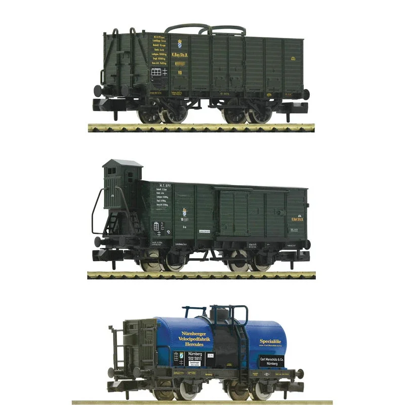 

N-type 1:160 Train Model FLEISCHMANN 809005 Bavarian Cargo Car Compartment Three-section Set Train Model Toy