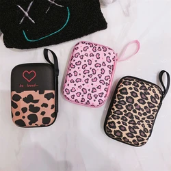 9.5x13.5cm Portable Earphone Bag Coin Purse Headphone USB Cable Case Storage Box For Airpods Leopard Disney Toy Story Stitch