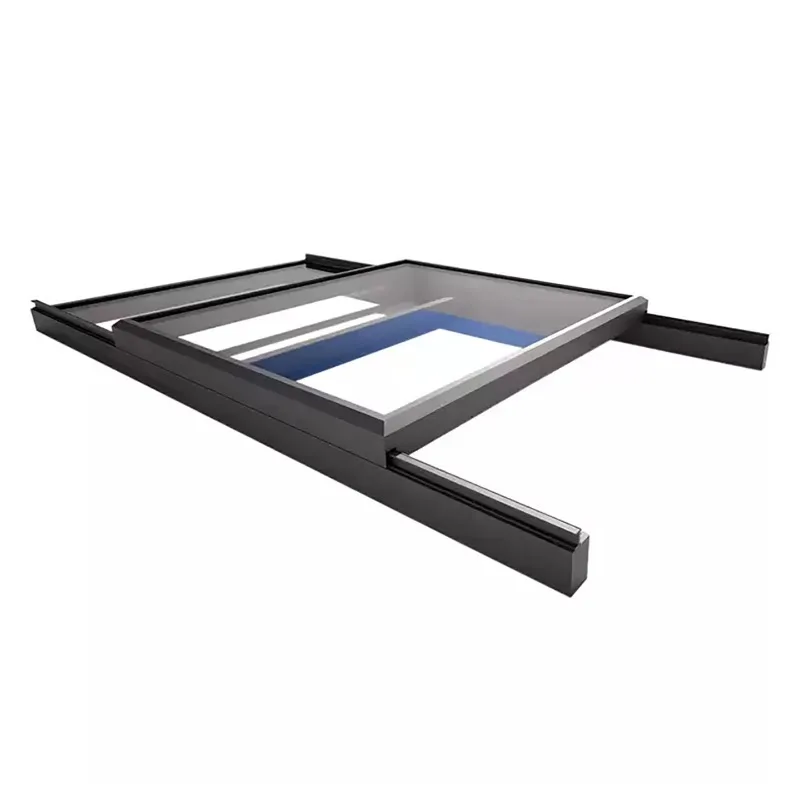 Motorized Aluminum Alloy Folding Skylight Waterproof Soundproof Automatic Opening For Basement Modern Design