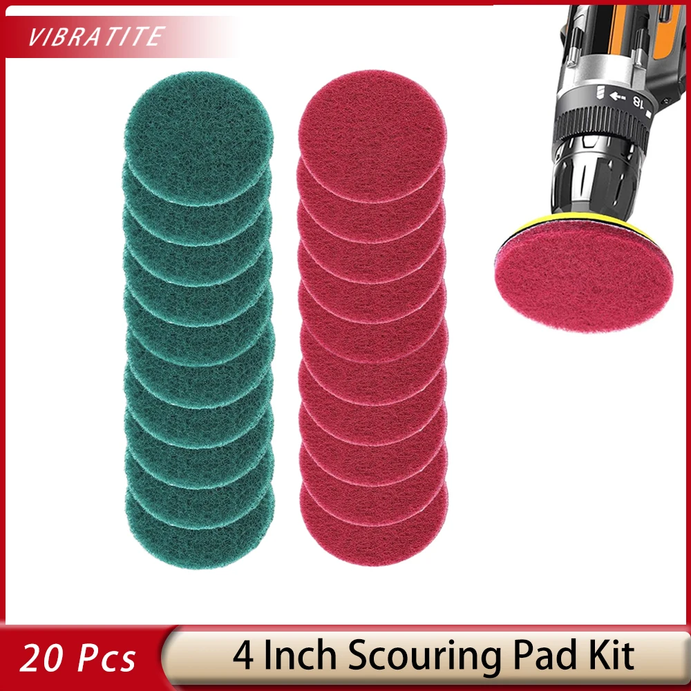 10 Pcs 4 Inch  Industrial Circular Scouring Pad Self-adhesive and Durable  for Efficient Grinding and Surface Treatment