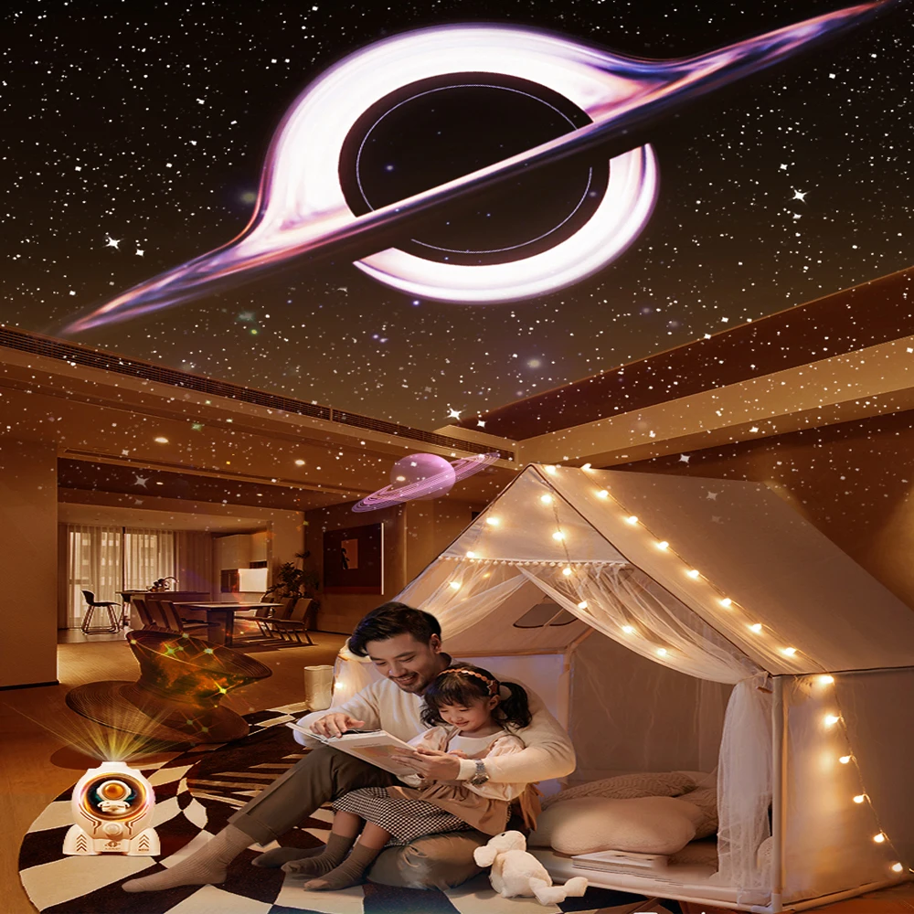 Projetor Planetário com Luz Noturna 360 ° Lâmpada de Projeção Ajustável Galaxy Star Nebulae Kids Room Decoração Do Teto Luzes Presentes