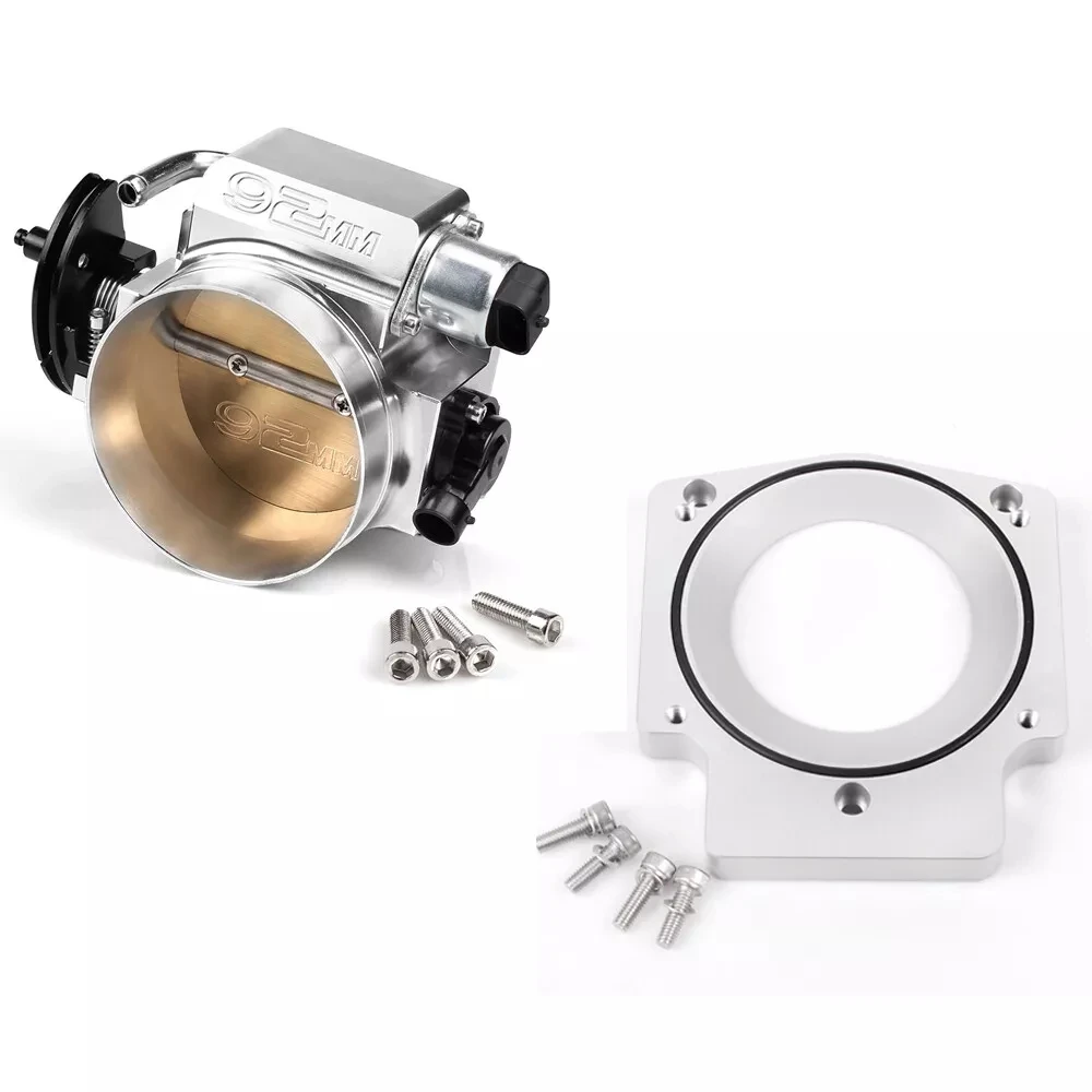Corpo farfallato da 92 mm + piastra adattatore IAC TPS per Chevy GM Gen III LSX LS LS1 LS2 LS7