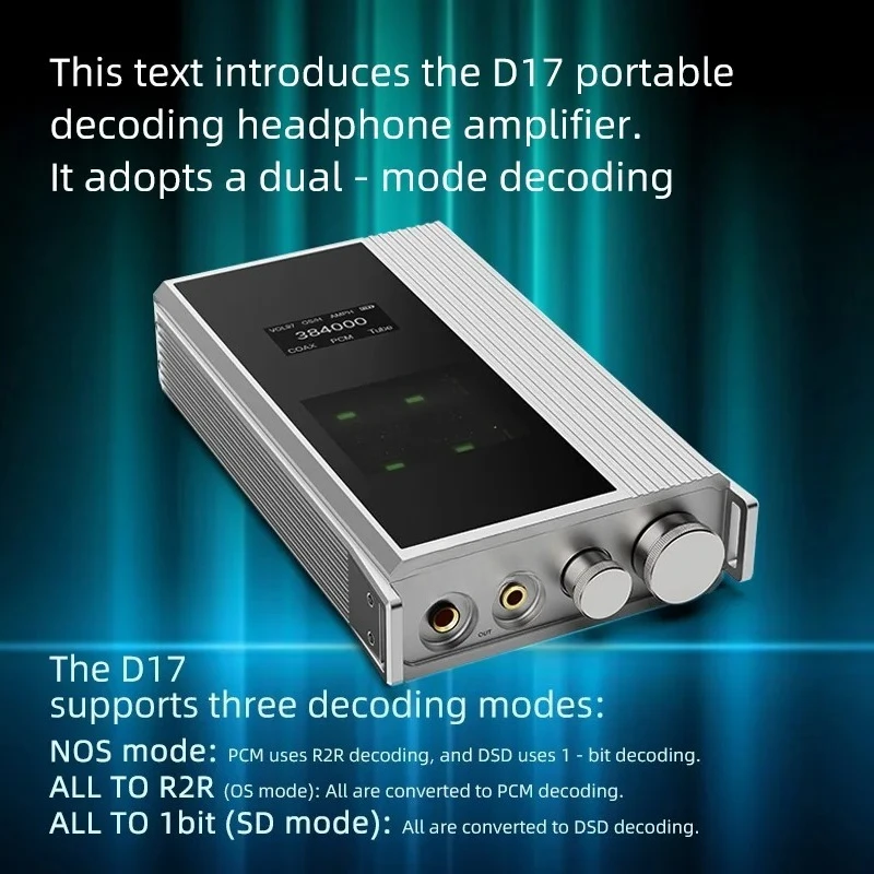 

With Dual Nutubes Headphone AMP DAC D17 ATHERIS Headphone Amplifier R2R+1bit Dual Discrete DACs