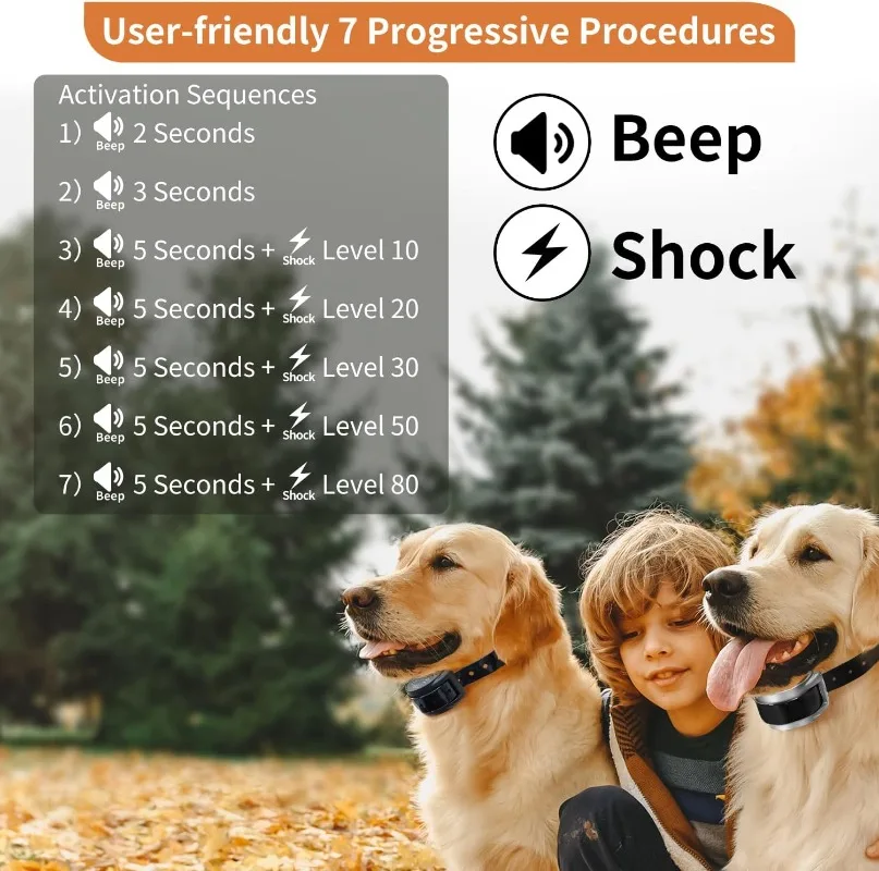 2 PCS Dog Anti Barking Shock Collar Automatic Barking Collars No Bark Electric Collar for Small Medium Large Dogs Waterproof - view 4