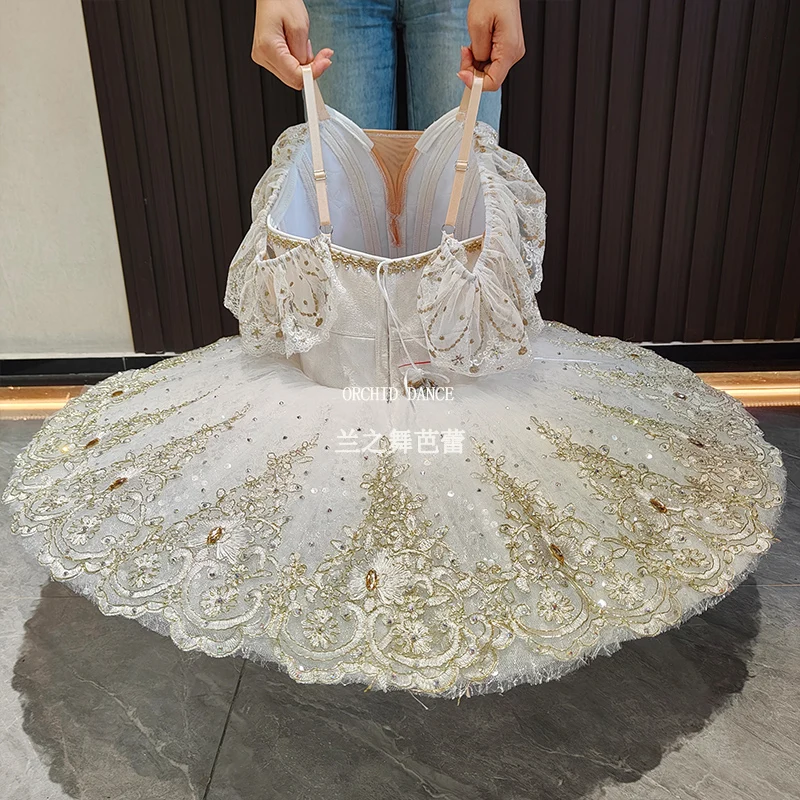 BT250647 Disfraces de tutú de ballet color personalizado profesional tamaño personalizado niños niñas mujeres adultos crema