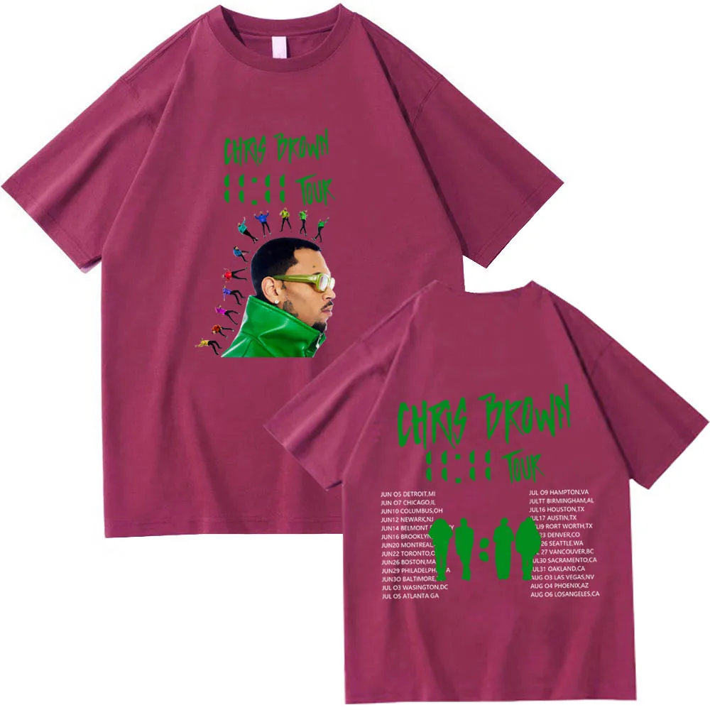 Chris Brown 11:11 2024 Tour T-Shirts Unisex Harajuku O-Neck Short Sleeve Chris Brown Shirts Fans Gift