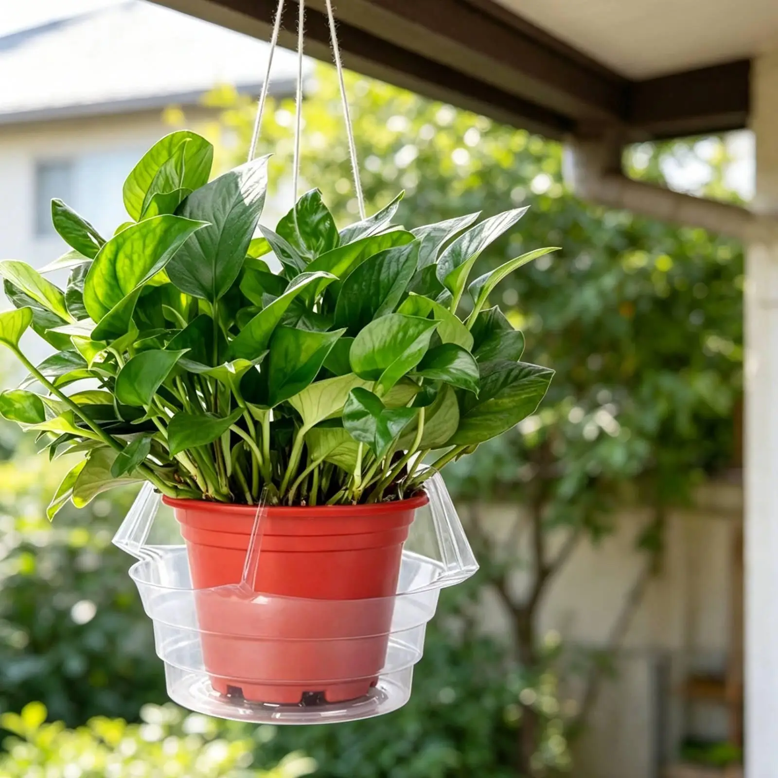 3x5x Clear Hanging Basket Drip Pans,Plant Drip Trays,Round Saucers Water Catcher for Sunroom Lawn Planter Decoration Porch Home