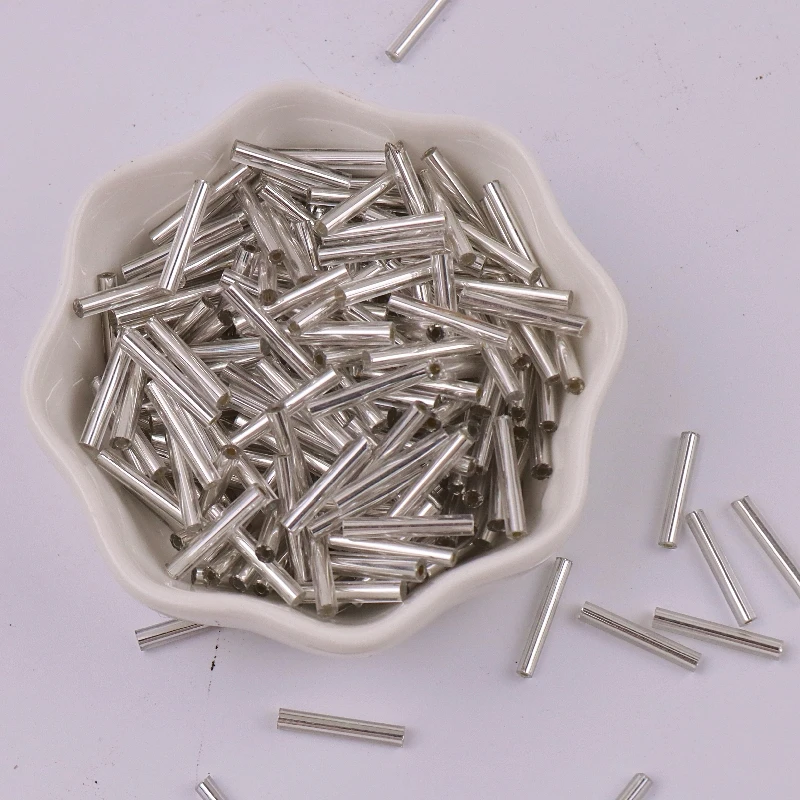 Koraliki z czeskie szkło o długości 2,5x15mm 8/0 ręczne koraliki do cięcia trąbki zawieszki przedłużka koraliki do wyrobu biżuterii naszyjnik z