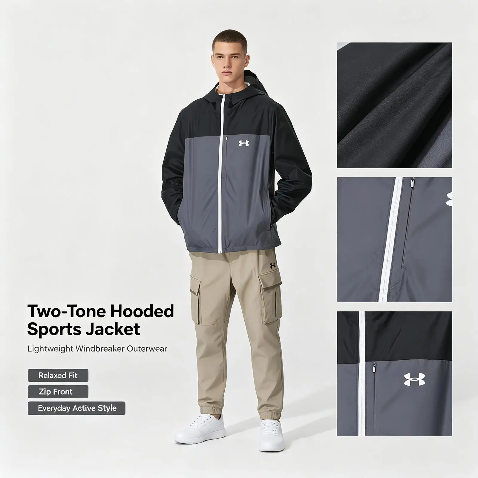 Under Armour Men's Sportswear Fitness Training Running Workout Woven Hooded Jacket Top 1381880-001