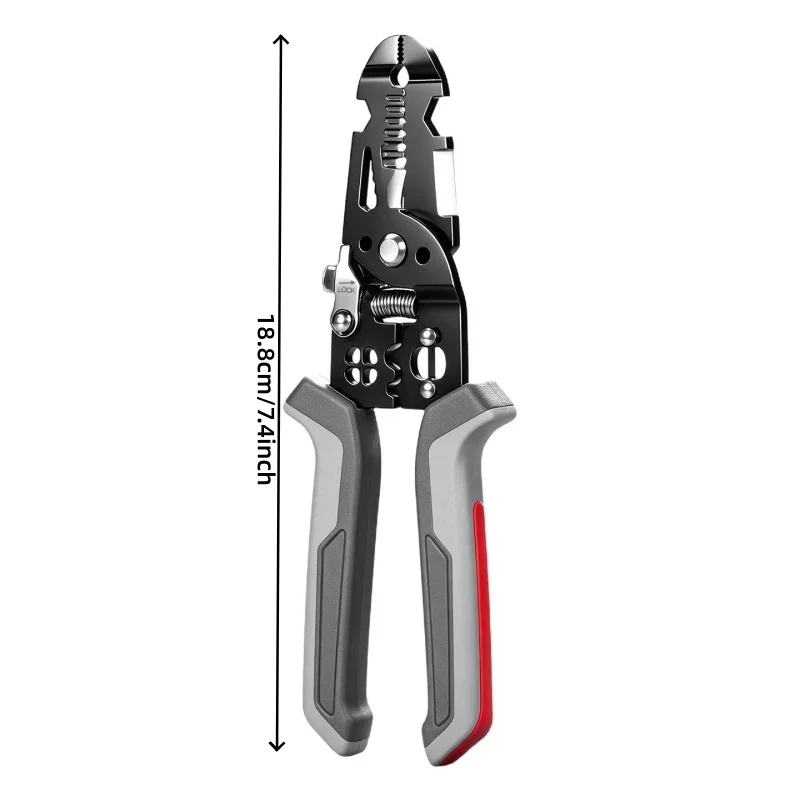 10-in-1 Multitool Wire Stripper, Heavy Duty Electrician Pliers with Non-Slip Grip for Cutting, Crimping & Nail Pulling