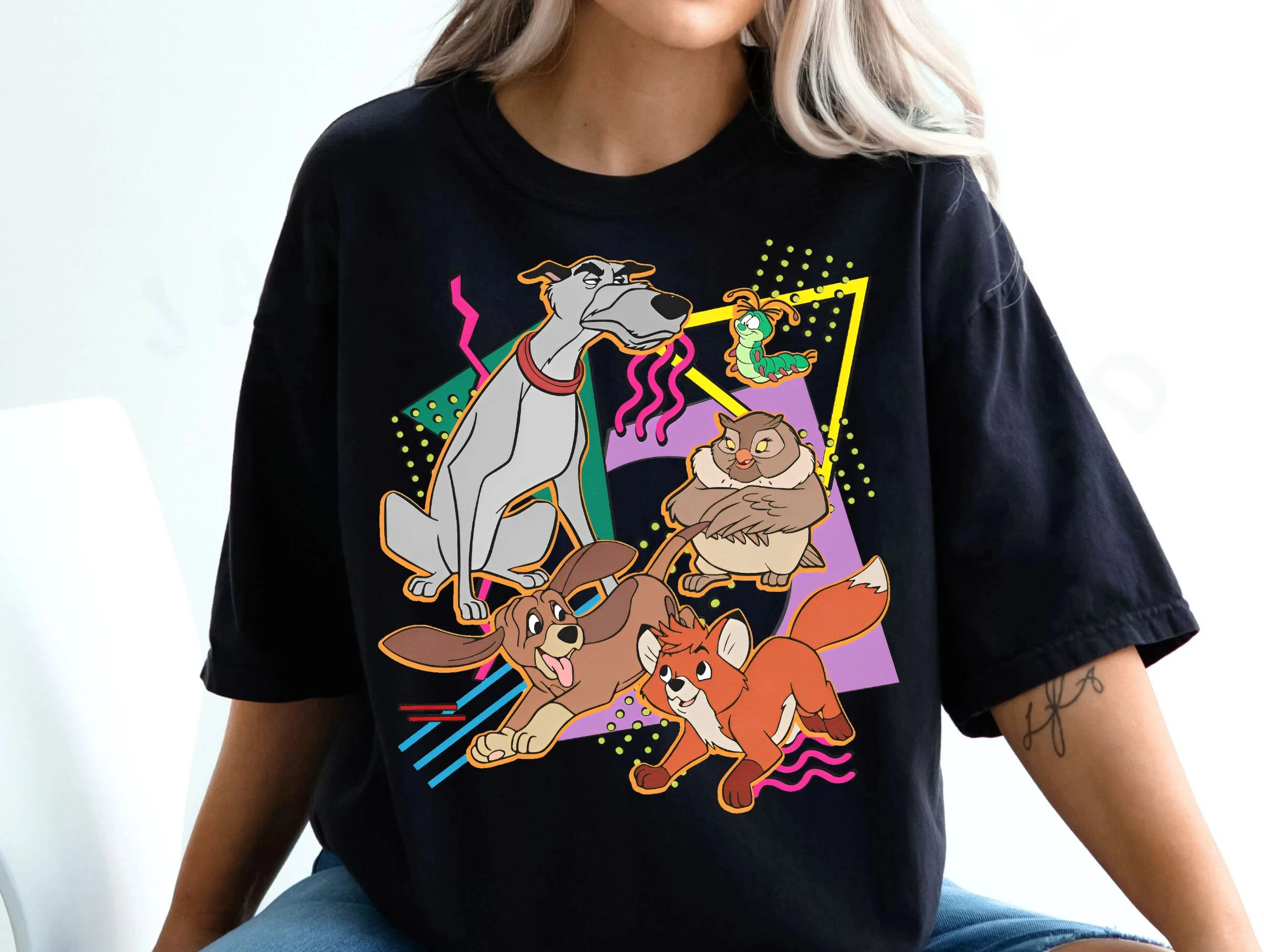 

Retro Disney "The Fox and The Hound" Character Team T-shirts, Victoria's Secret Copper Todd T-shirts, and Disneyland T-shirts