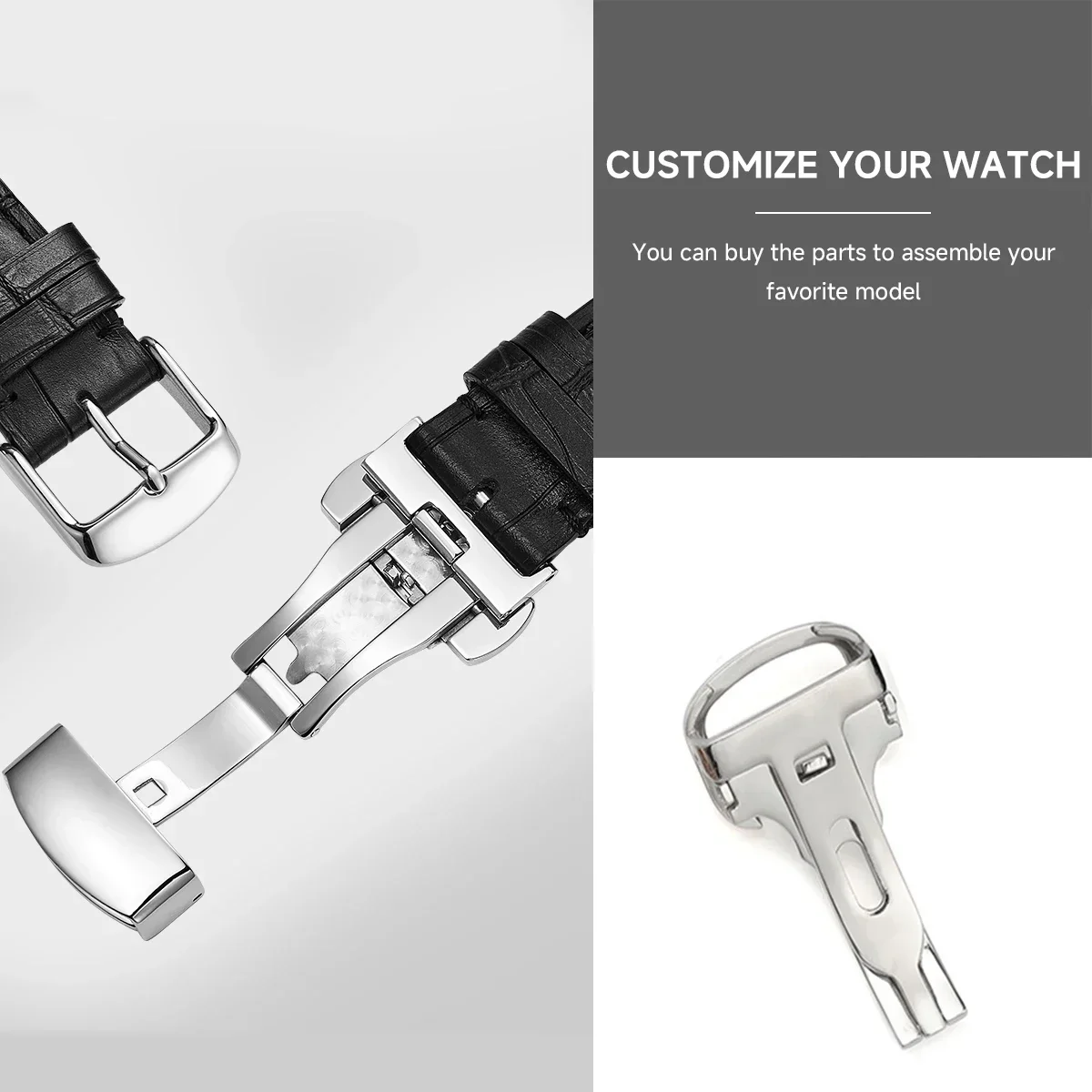 الفولاذ المقاوم للصدأ ساعة مشبك استبدال 12/14/16/18/20 مللي متر ساعة للطي المشبك ل كارتييه الأزرق بالون ساعة ذهبي فضي اللون