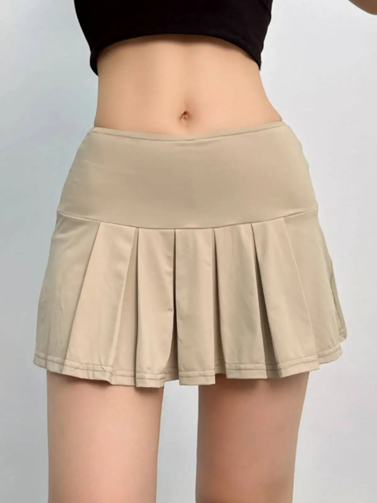 

Новая летняя короткая юбка А-силуэта в американском стиле для девушек, с низкой талией, облегающая, плиссированная, модель IJ8Z