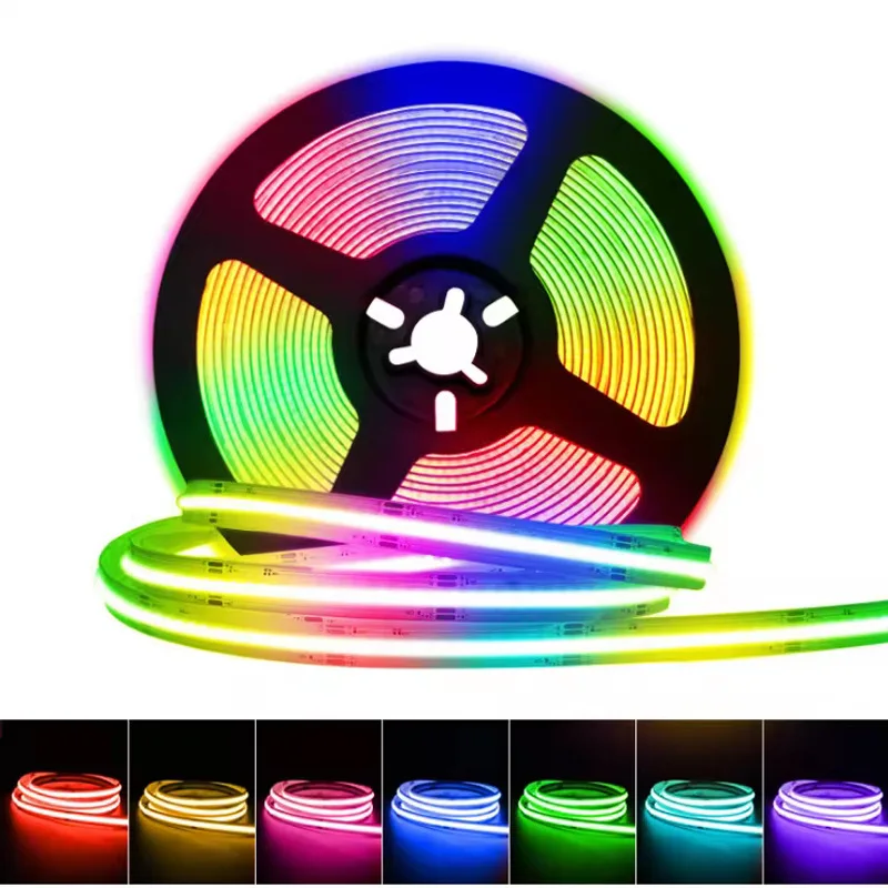 Remote/Bluetooth/Tuya WiFi Smart RGBIC COB Led Strips 1M-5M 720Leds/m Full Colors Flexible RGB IC Led Tape Game Room Decoration