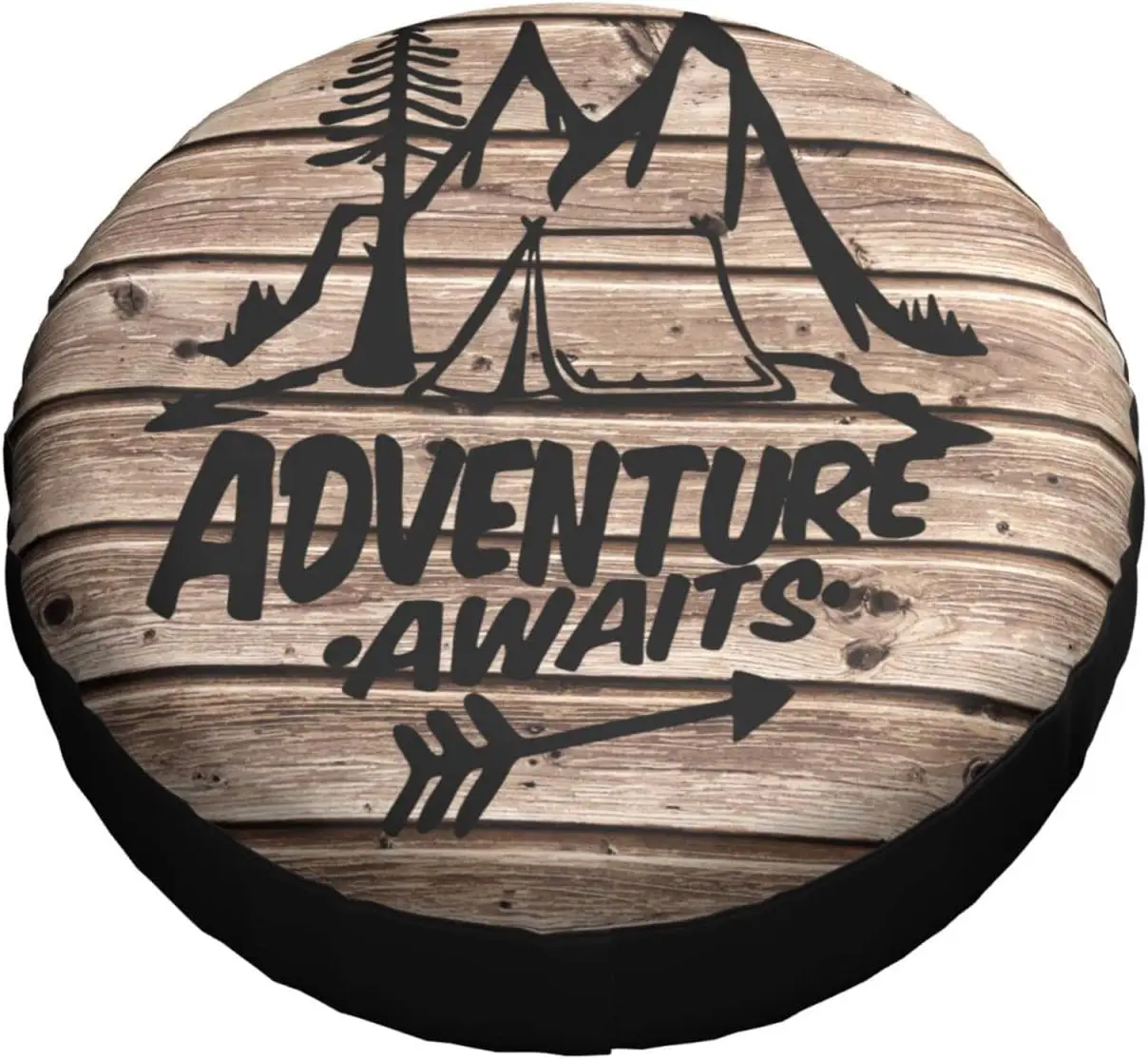 Wooden Print Spare Tire Cover Wheel Protectors Weatherproof Universal for Trailer Rv SUV Truck Camper Travel Trailer 14 Inch