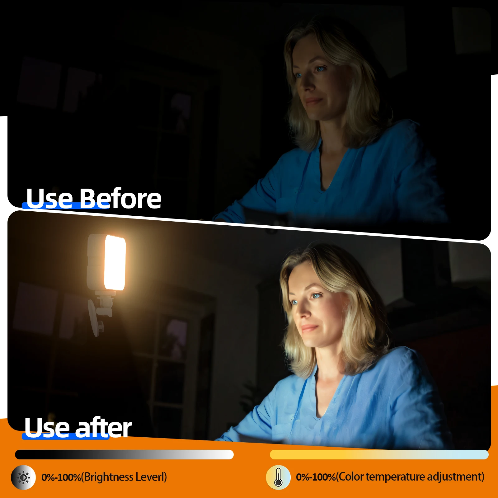 Mini RGB LED Luz de preenchimento com braçadeira, Vídeo Selfie Lâmpada, Hot Shoe Tripé, câmera, telefones, tablets, desktop, 3 cores, 3000K-6500K