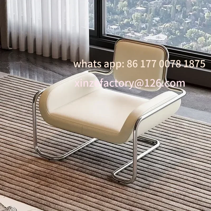 

Customizable Designer Medieval Stainless Steel Light Luxury Minimalist Living Room Reception Leisure Single Chair