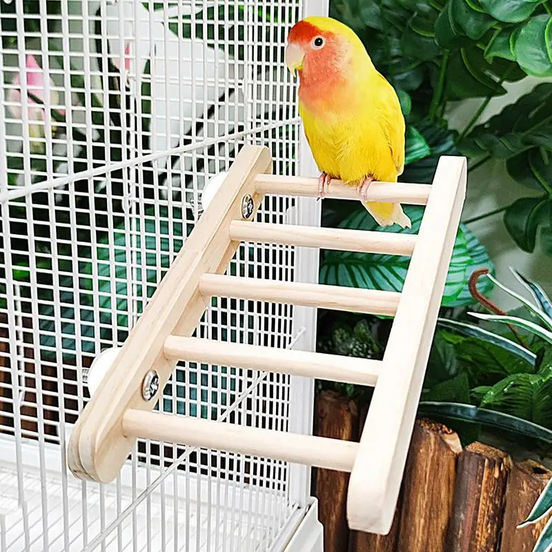 Bird Ladders For Parrots Wooden Climbing Ladder For Parrots Multipurpose Beak Grinding Toys Bird Climbing Toys For Standing