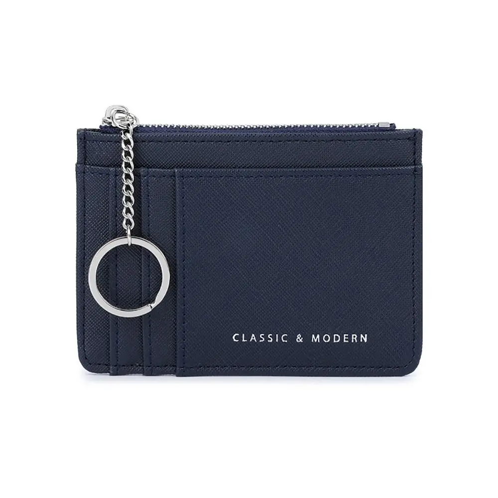 Simple PU Leather Money Coin Purse Multi Card Slot Zipper Credit Card Holoder Wear-resistant Card Wallets Women Girls