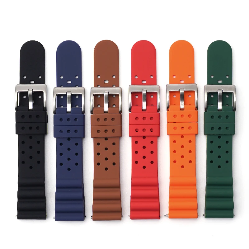 Soft Silicone Watch Band for Seiko No.5 Men Diving Waterproof Quick Release Bracelet for Water Ghost Abalone Strap 20mm 22mm