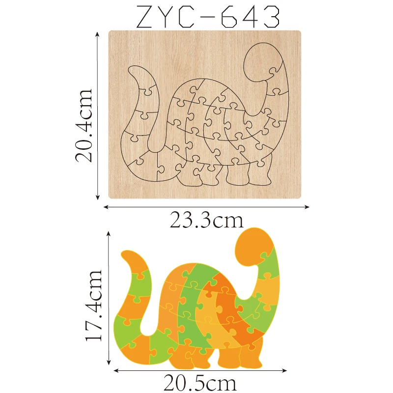 ZYC-643 dinosaur wooden cutting mold suitable for diecutting machines