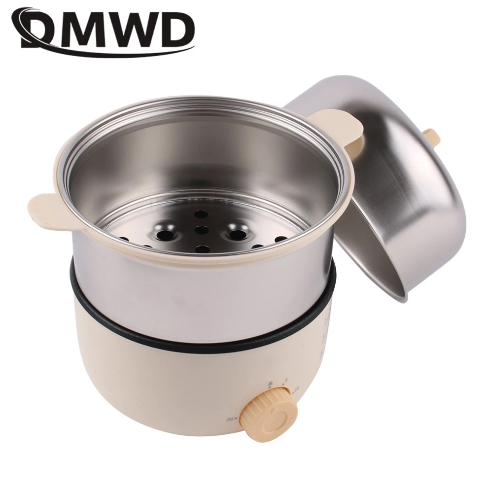 DMWD 2 Layer Multifunctional Egg Cooker Egg Custard Steamer 304 Stainless Steel Omelettes Machine Food Heater Crepe Maker 220V