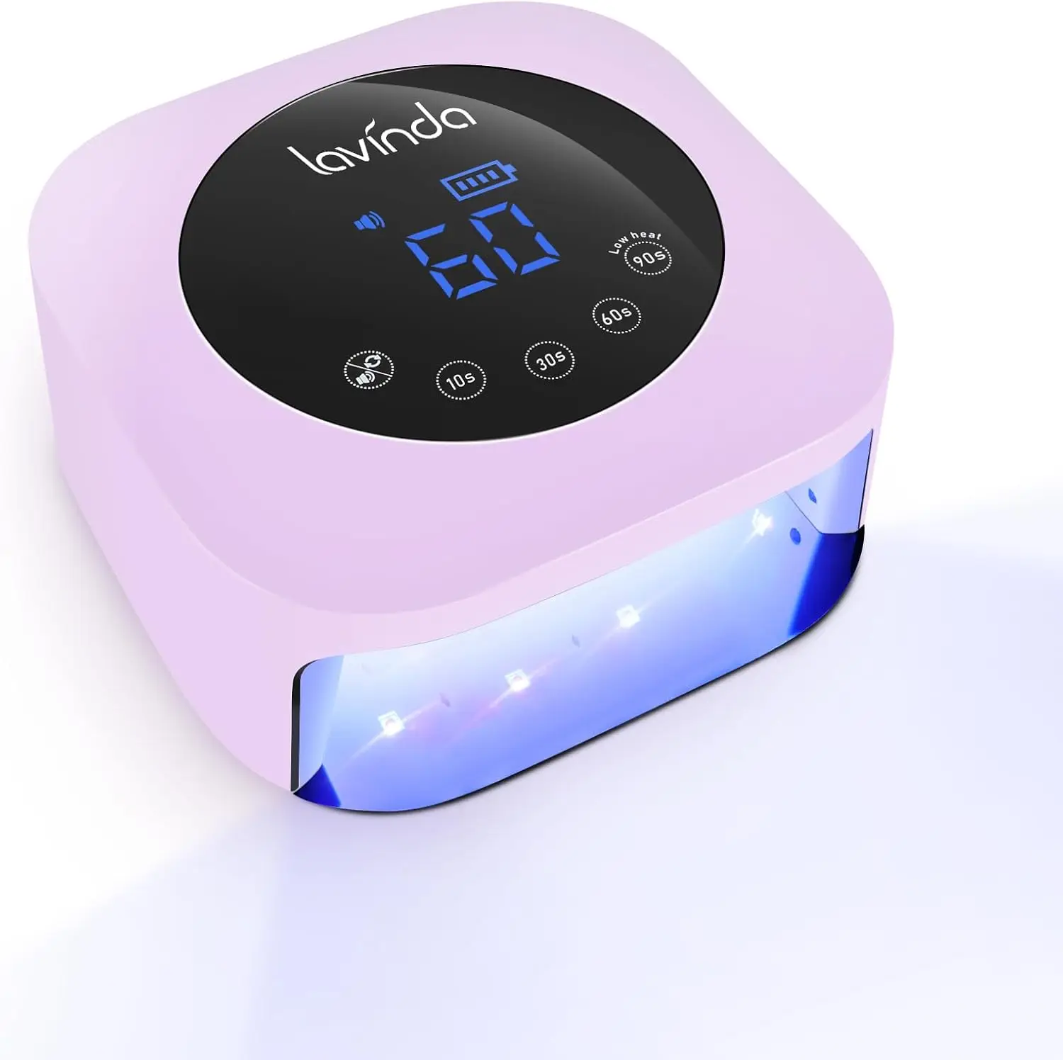 

54W Rechargeable Cordless UV Nail Lamp with Timer, Fast Drying Gel Light in Matte Purple for Salon & Home Use