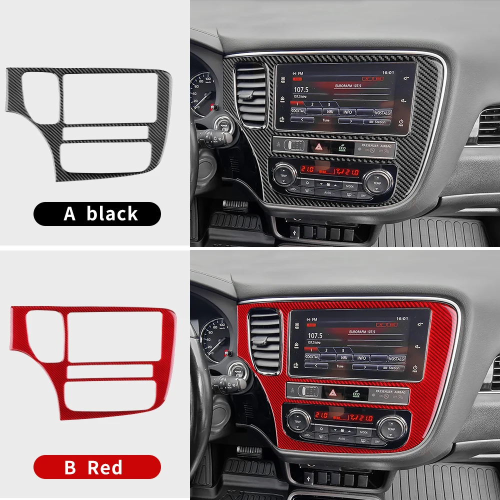 

Для Mitsubishi Outlander 2017 2018 2019 2020 2021, наклейка из настоящего мягкого углеродного волокна, LHD RHD, панель центральной консоли, внутренняя отделка