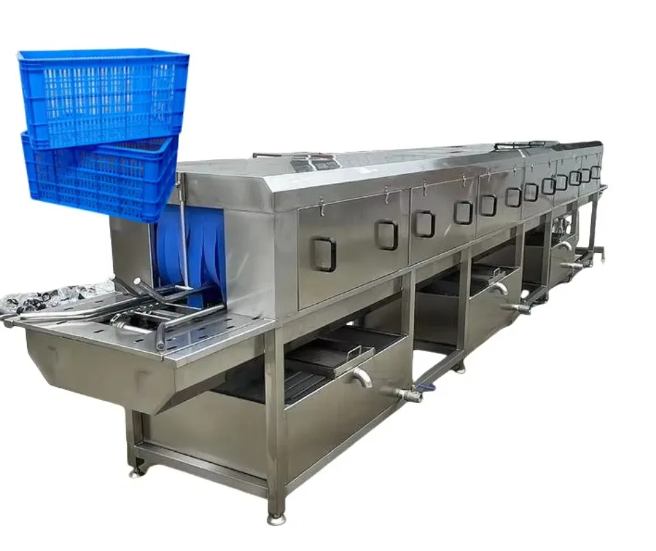 Custom Commercial Basket Washing Machine Industrial Crate Clean Basket Tunnel Wash Equipment
