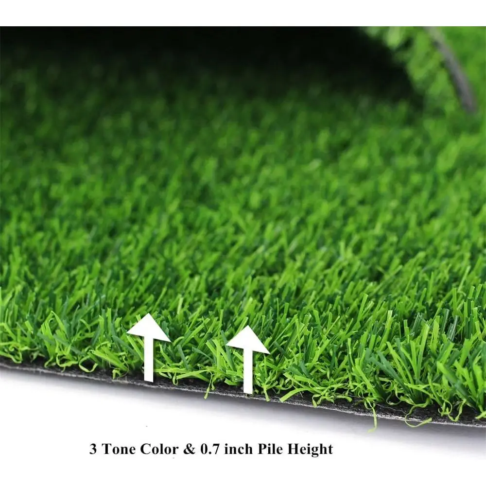 Artificial Turf Outdoor 2x3.9ft, 0.7 Pile Height Realistic Fake Grass Rug with Drainage Holes Synthetic Tur Mat for Garden Lands