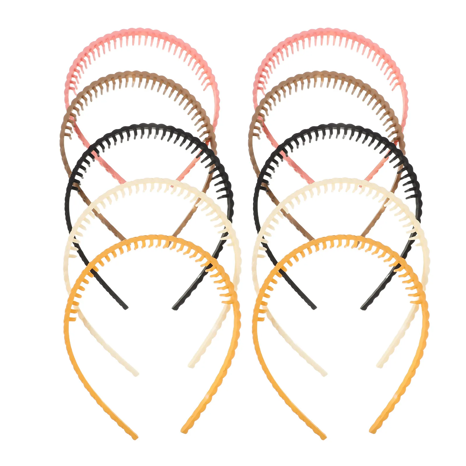 10Pcs Plaited Headband Women Elastic Anti-Slip Hair Accessory Secure Grip for Thin Hair Face Washing Workout Daily Wear Fashion