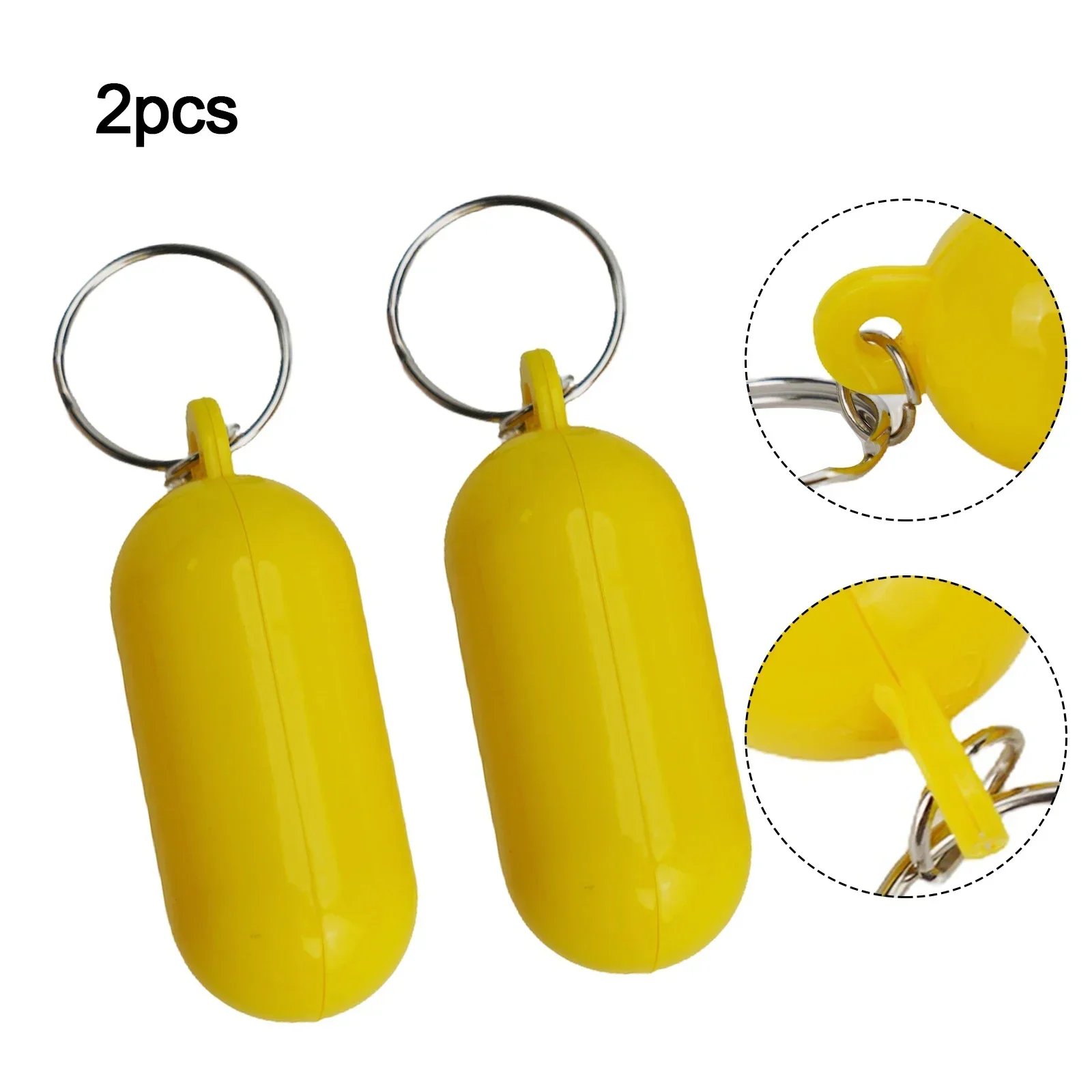 2pc Floating Keyring  Buoyant Key Ring Marine Sailing Boat Float Keychain Yellow, White Car Accessories