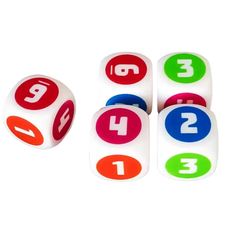 

10Pcs/set Foreign Trade New Product 16MM Color Printing Silk Screen Printing Color Digital Dice Board Game Accessories