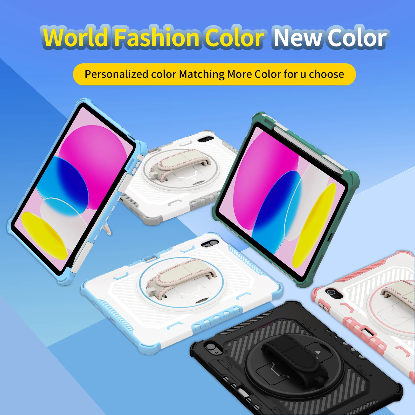 

Case For iPad Air 11 M4 M3 M2 4 5 A16 2025 11th 10.9 2022 10th Pro 11 M5 M4 2018-2022 1st 2nd 3rd 4th Gen Rotating Stand Cover