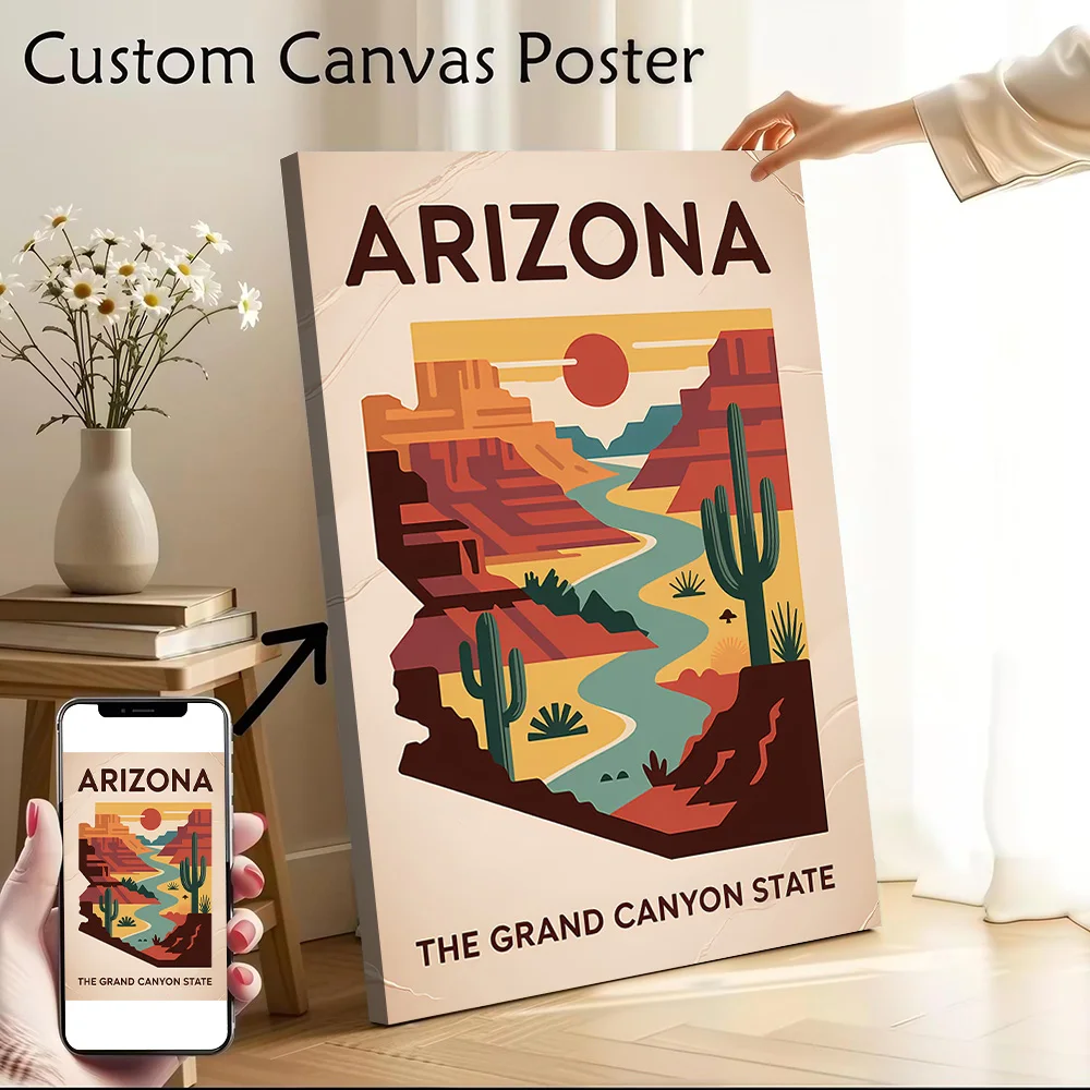 Arizona Grand Canyon State Travel Canvas Wall Arts Poster Customizable Pictures Printing for Room Home Decor Items Art Print