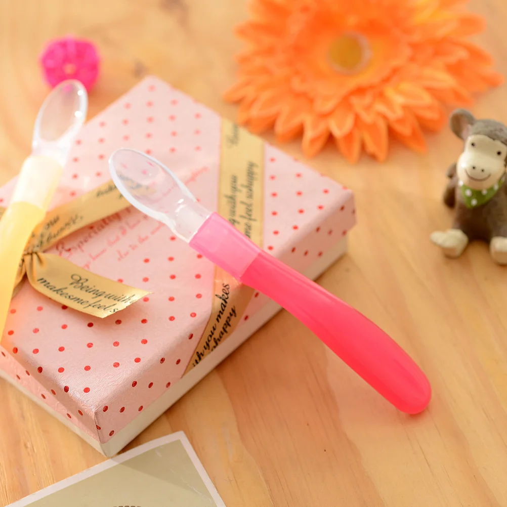 

Silicone Baby Spoon Flatware Yellow Food Grade Soft Tip Spoon for Baby Feeding Children Tableware Children Tableware