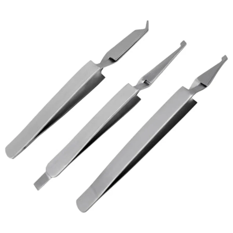 

Orthodontic Bracket Removing Placing Self Holding Pliers, Forceps Tweezers 5" Medium Point Stainless Steel 3 pcs set