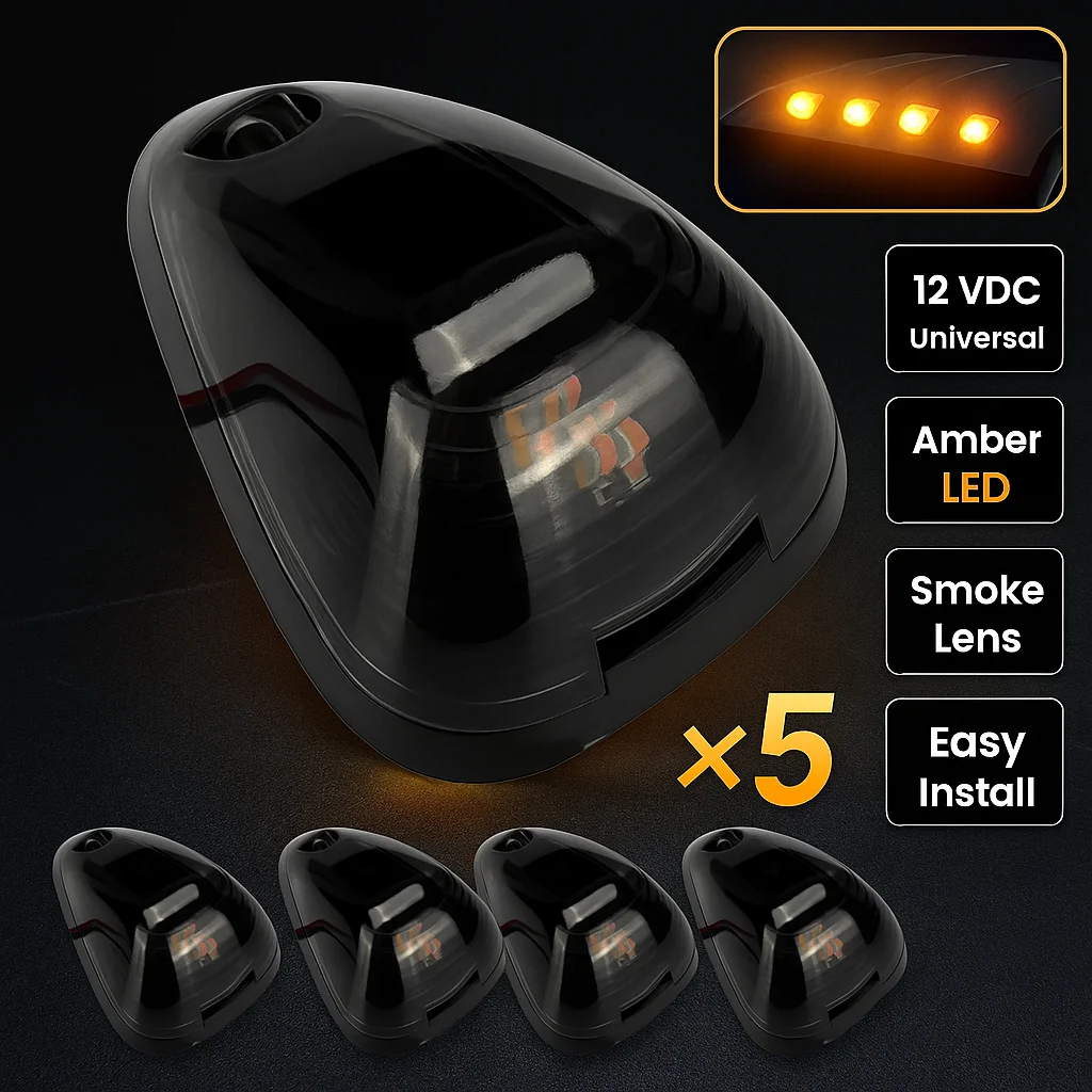 

Smoke LED Cab Roof Marker Lights Amber For Ford F-250 F-350 F-450 F-550 F-650 F-750 Super Duty E-150 E-250 E-350 E-450 Trucks