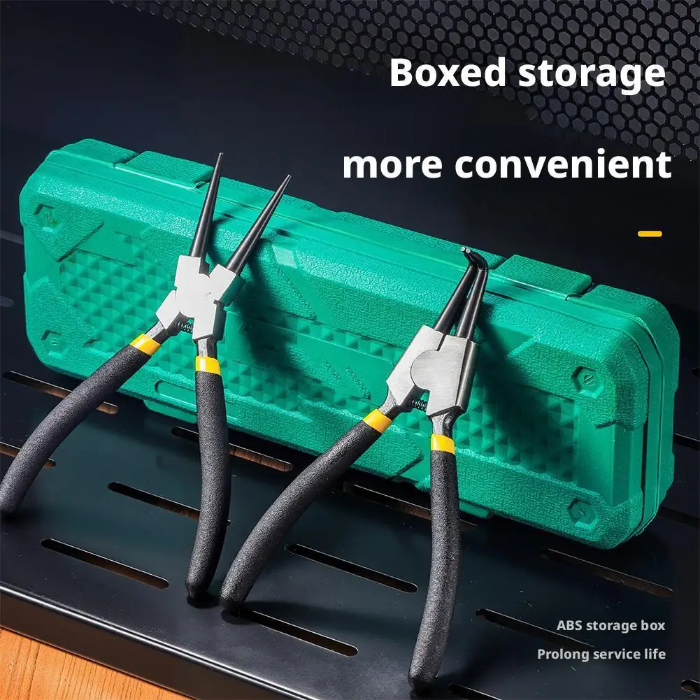 Kits de alicates de anel, alicates de nariz de agulha, alicates de anel de retenção, para remover instalar eixos de anéis de travamento de extrator