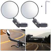 1/2Pcs Round Auxiliary Rearview Handlebar End Mirror for Bike Motorcycle Wide Angle Adjustable 360 Rotation Riding Convex Mirror