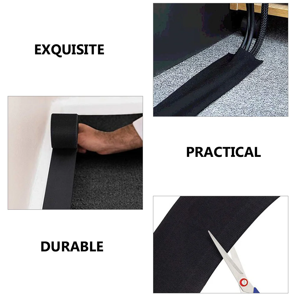 

3 Meters Tape Cable Organizer Premium Polyester Floor Cord Cover For Home Office, Reusable Wire Management Cord Protector