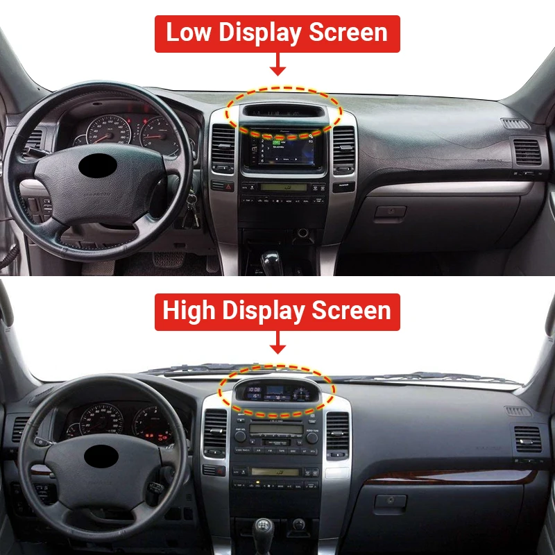 For Toyota Land Cruiser Prado 120 J120 2003-2006 2007 2008 2009 Car Dashboard Cover Avoid Light Pad Anti-UV Carpets Non-Slip Mat