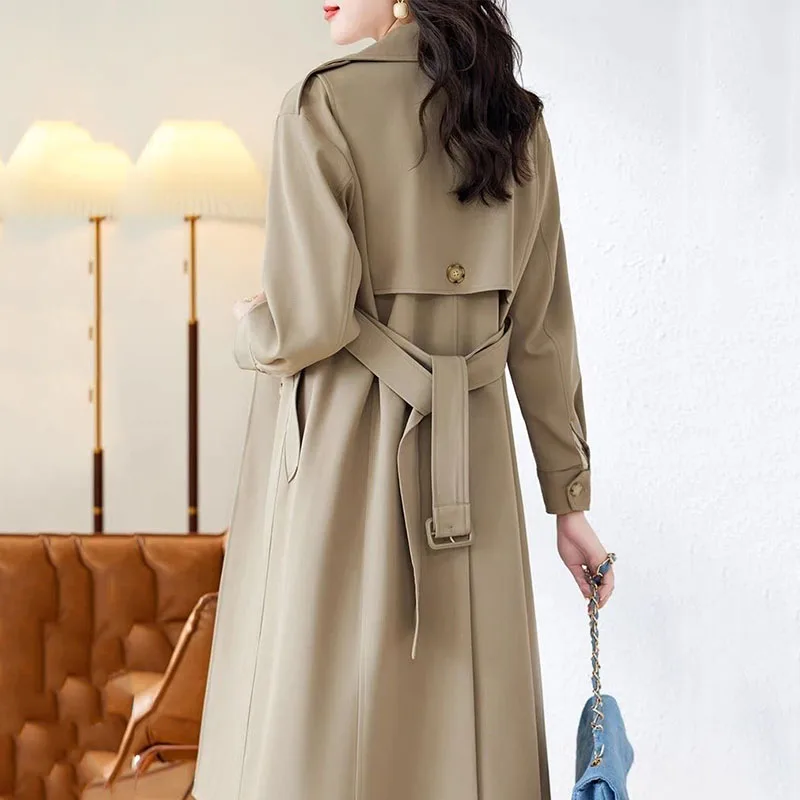 

New Women Korean Windbreaker Jacket Spring Autumn Loose Long Parker Overcoat Female Office Formal Wear Casual Trench Coat Belt