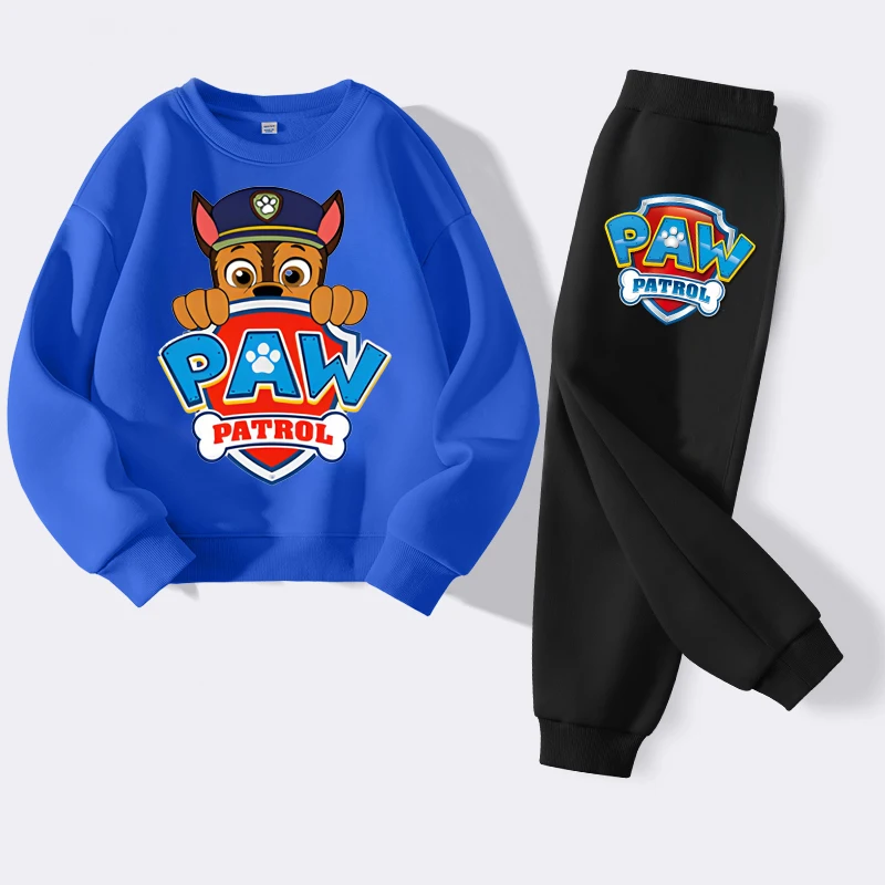 PAW Patrol Cartoon Printed Boys Sweatshirts Sets Children's Casual Pullovers Pants 2 Piece Kids Tracksuits Sport Suits image 4