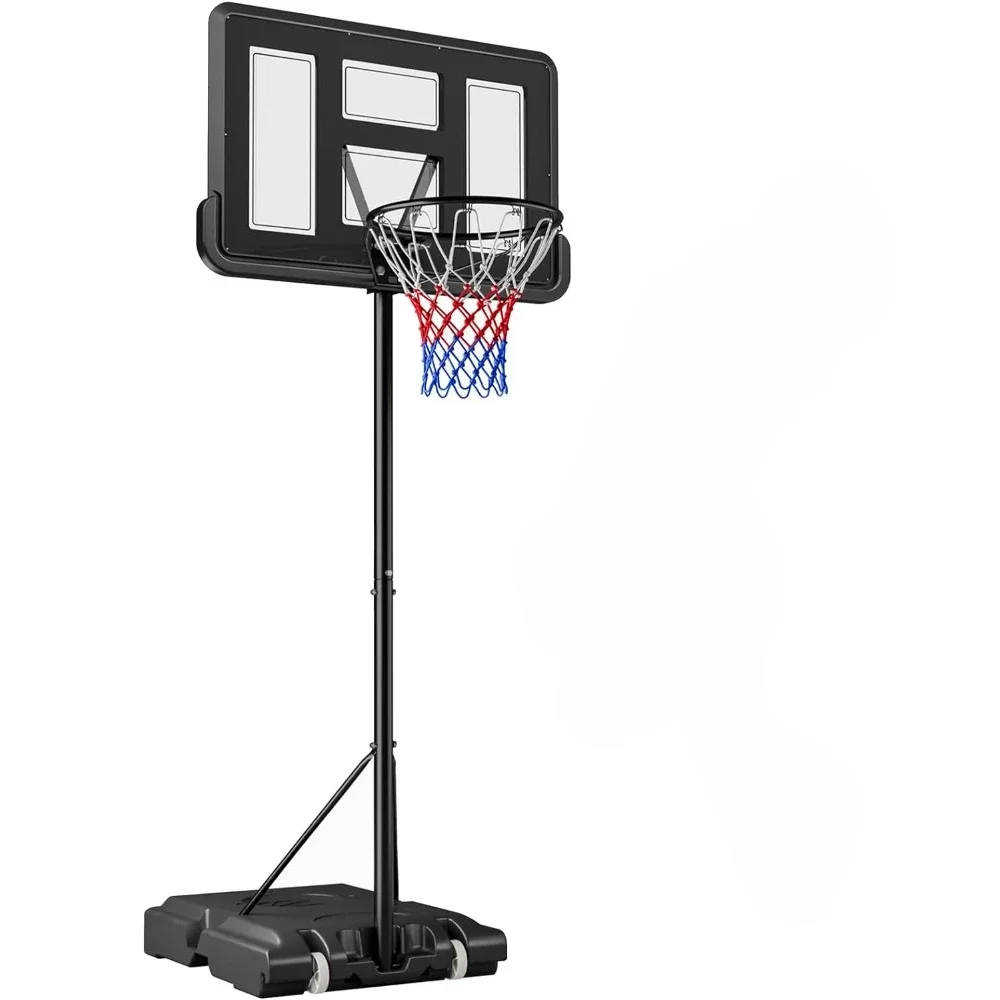 

Basketball Hoop Outdoor Adjustable Height Goal Portable Basketball System with Shatterproof Backboard for Adults Teenagers Kids