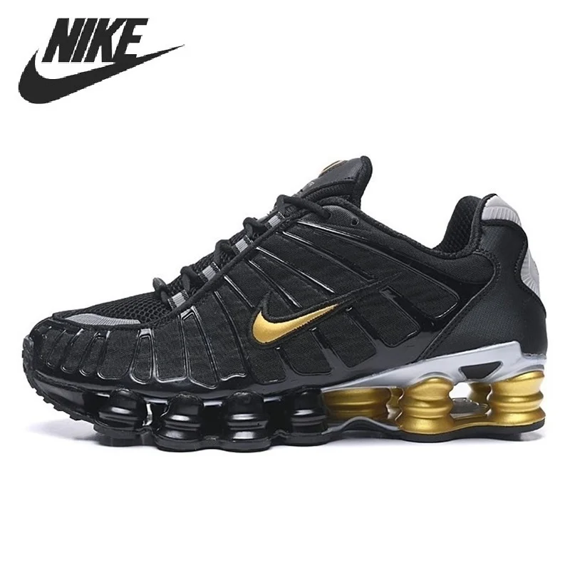 Hot Nike Air Max Shox TL 1308 Column Men's Gold Black Comfortable