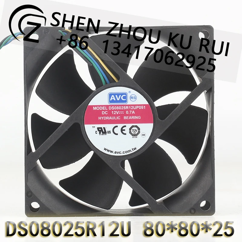 

Вентилятор охлаждения AVC 12V 0.7A 8025 для материнской платы, 4-проводной, с измерением скорости PWM, DS08025R12UP051