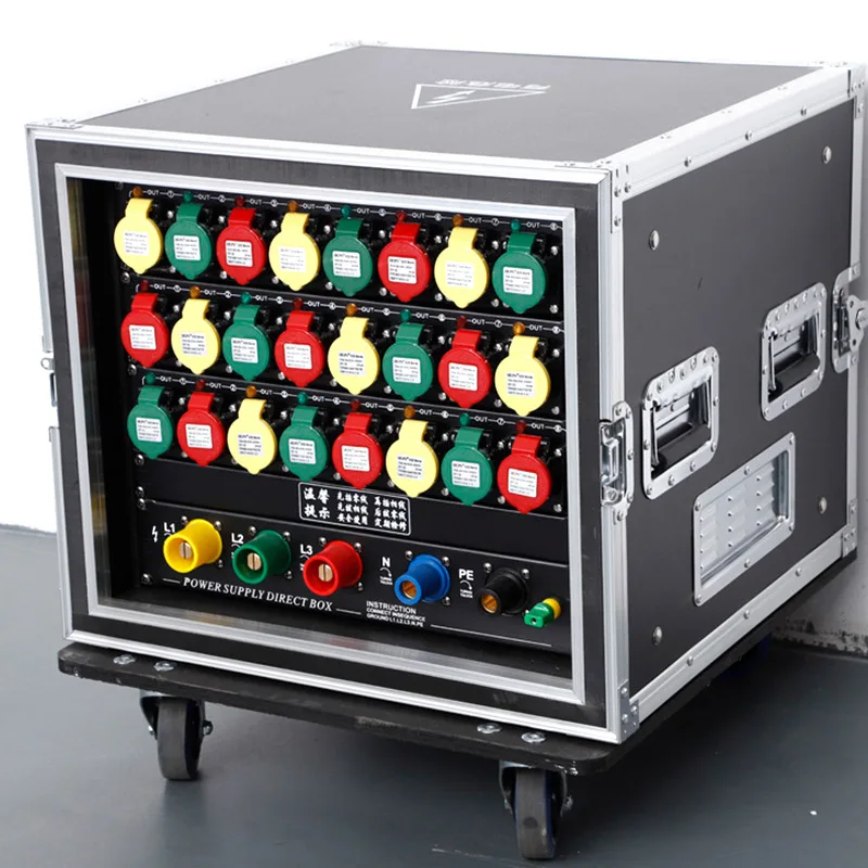 24-Way Industrial Power Distribution Equipment Large Screen Stage Performance Lighting Cabinet Straight-Through Socket Box IP65