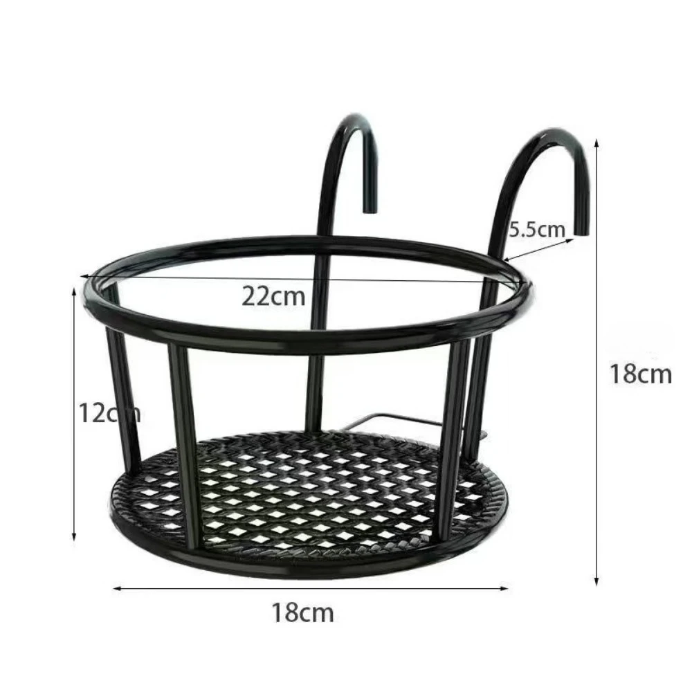 Iron wrought wall mounted flower pot rack Garden courtyard balcony garden plant rack Outdoor window sill bonsai plant rack