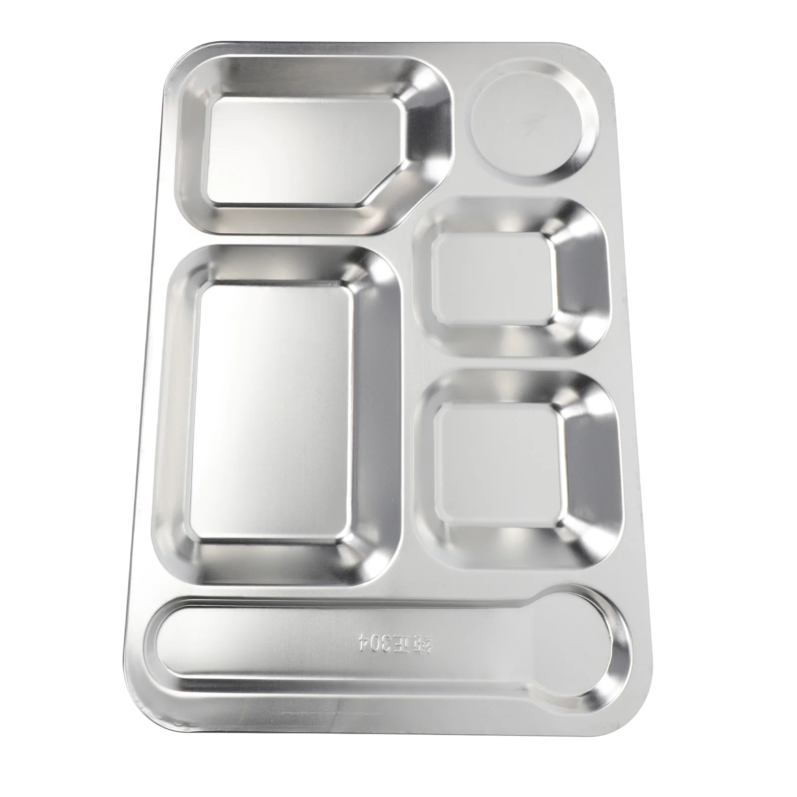 

Stainless Steel 6 Compartments Food Plate Dining Breakfast Lunch Box Stackable Silver Snack Divided Serving Keeps Fresh Moisture
